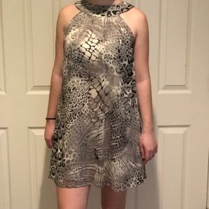 sleeveless cheetah print dress